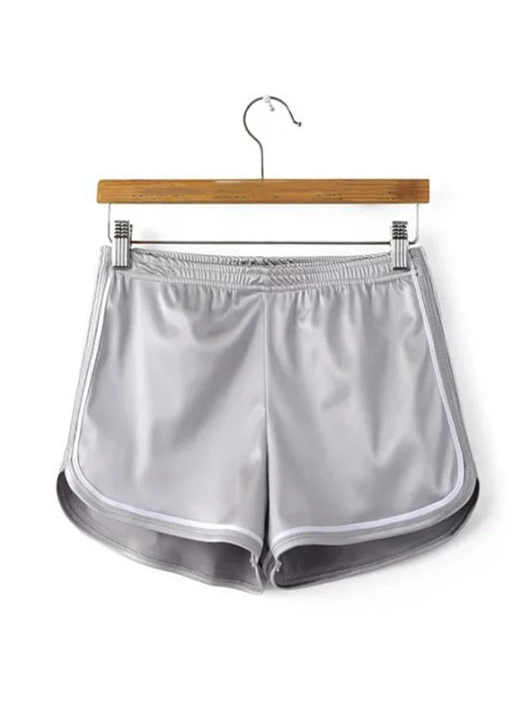 2023 Women’s Summer Silk Shorts – Slim Fit Casual Beachwear with White Edge, Lightweight Hot Weather Fashion Shorts for Women