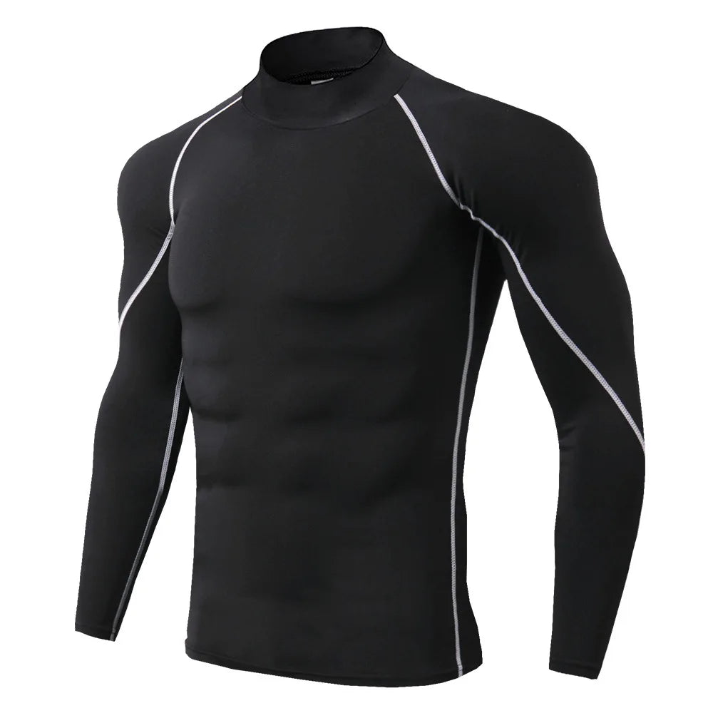 Men's Quick Dry Long Sleeve Compression Sport T-shirt - Bodybuilding Running Shirt for Gym Fitness, Tight Rashguard