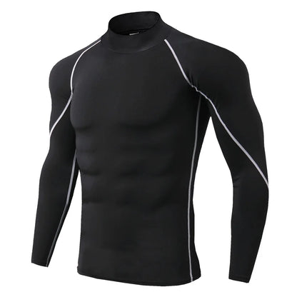 Men's Quick Dry Long Sleeve Compression Sport T-shirt - Bodybuilding Running Shirt for Gym Fitness, Tight Rashguard