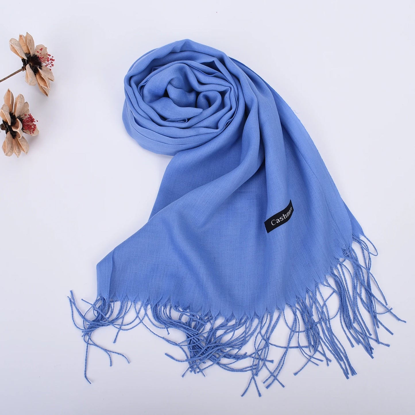 Leather Powder Solid Color Scarves for Men and Women - Autumn and Winter 120g Single Color Headband Shawl