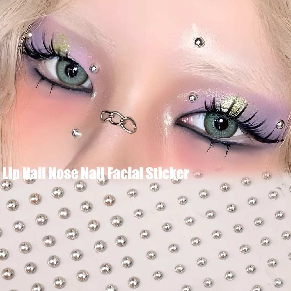 180PC Non-Piercing Lip, Nail & Body Stickers – Self-Adhesive, Waterproof, Reusable Fake Jewelry for Lips, Eyebrows, Nose & Belly Button