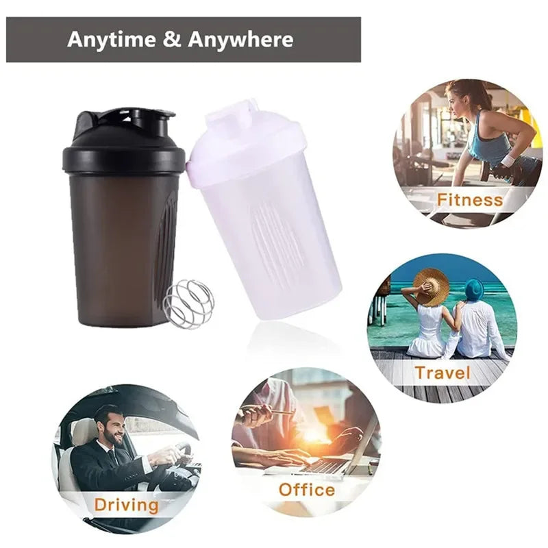 Sport Shaker Bottles – Plastic Water Cups for Whey Protein Powder | Fitness Gym Mixer and Portable Drink Cup