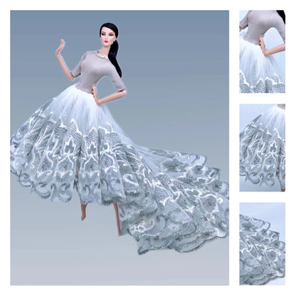 Barbie Doll Wedding Dress – Elegant Outfit for 11.5" & 12" Dolls