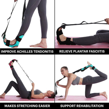 Yoga & Fitness Stretching Band – Leg Flexibility, Rehabilitation, Plantar Fasciitis Foot Care Training Belt