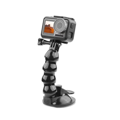 Suction Cup Car Mount with Tripod Adapter — Phone & GoPro Holder for Action Cameras