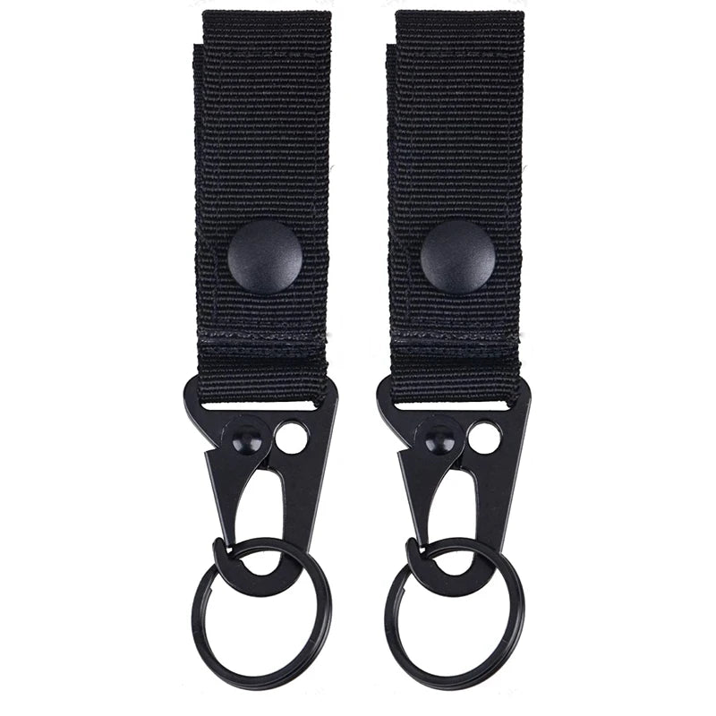 Tactical Molle Keychain with Metal Hook – Nylon Backpack Key Holder