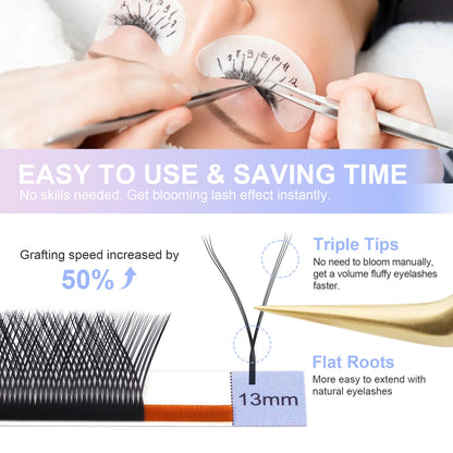 NAGARAKU YY-Shape Eyelash Extensions – Double & Triple Split Tips, Interlaced Root Lashes