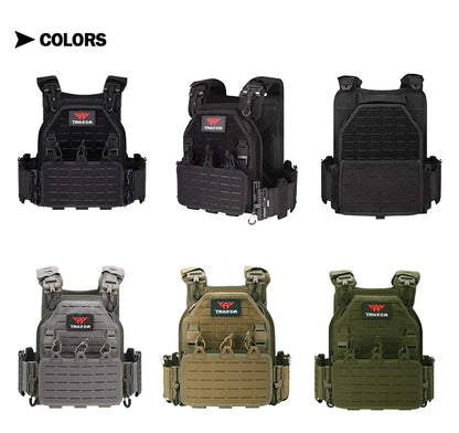YAKEDA ATFG MOX CAMO Tactical Plate Carrier – Lightweight, Quick Release, 1000D Nylon MOLLE Vest for Combat & Hunting