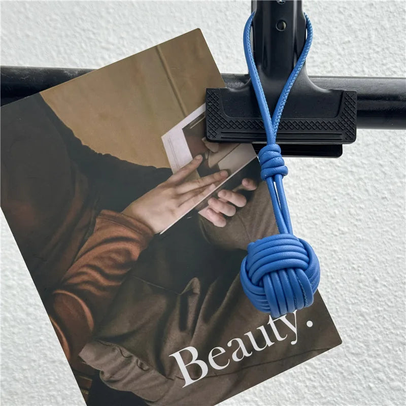 Luxury PU Leather Handmade Weave Ball Bag Pendant – Fashionable Handbag Charm Accessory, Creative Decorative Keychain Gift for Women