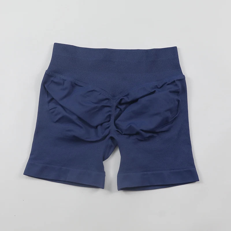 Impact Seamless Scrunch Bum Yoga Shorts – Low Ribbed Waistband, High Stretch Workout & Running Gym Shorts