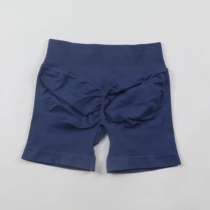 Impact Seamless Scrunch Bum Yoga Shorts – Low Ribbed Waistband, High Stretch Workout & Running Gym Shorts