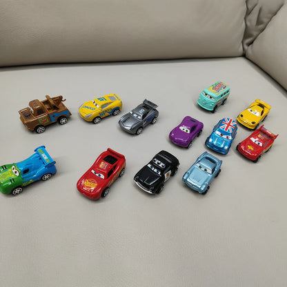 12pcs Disney Pixar Cars Toy Set – Lightning McQueen, Jackson Storm, Mater & More | Back-Force PVC Model Cars for Kids