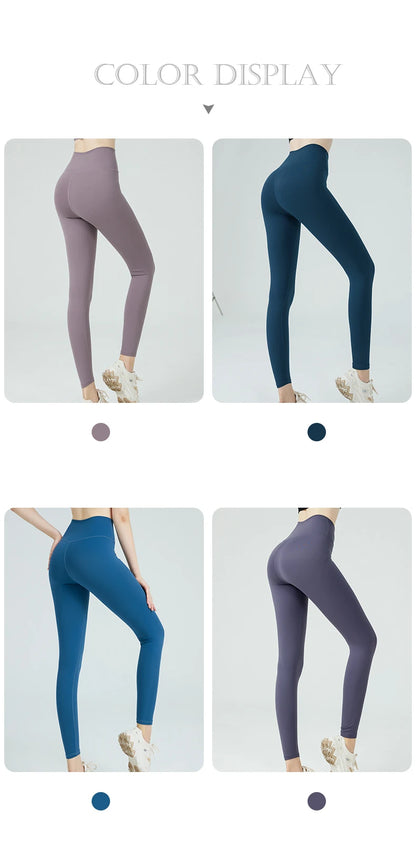 Naked Feel Butt-Lifting Yoga Leggings for Women – High Waist Sports Tights with Hidden Waist Pockets, Gym Fitness Wear