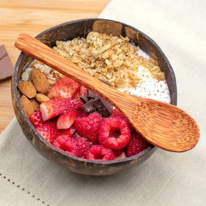 Natural Coconut Shell Bowl – Lightweight Fruit, Salad & Dessert Bowl Southeast Asia Tableware Set