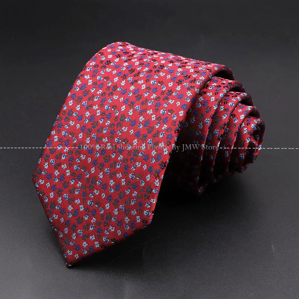 Men’s Wedding Floral Necktie - Wave Fireworks Meteor Flower Design Tie for Groom, Business & Formal Accessories Gift