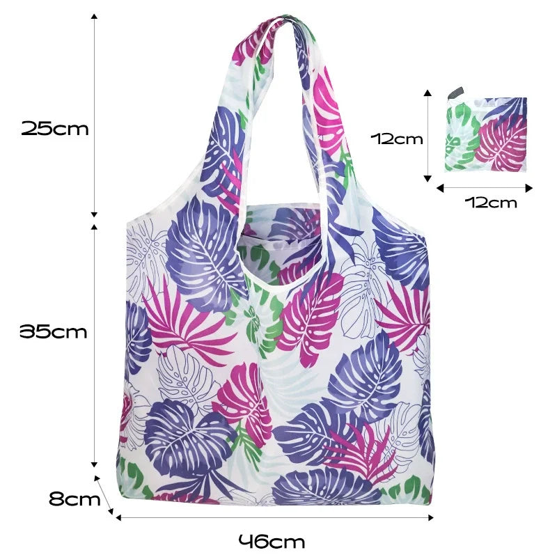 Large Capacity Leopard Print Handbag – Women’s Daily Folding Shopping Tote