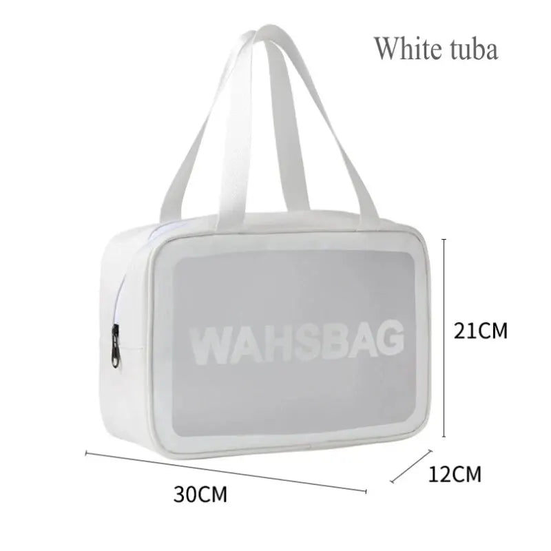 Waterproof PVC Travel Toiletry Bag – Transparent Zipper Makeup Organizer Case for Women