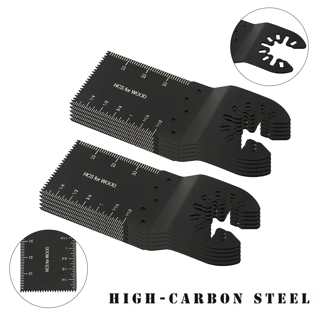 Universal Oscillating Saw Blades - 5-60PCS Multi Tool Cutting Blades with Scale for Wood, Dremel, Milwaukee & DIY Projects