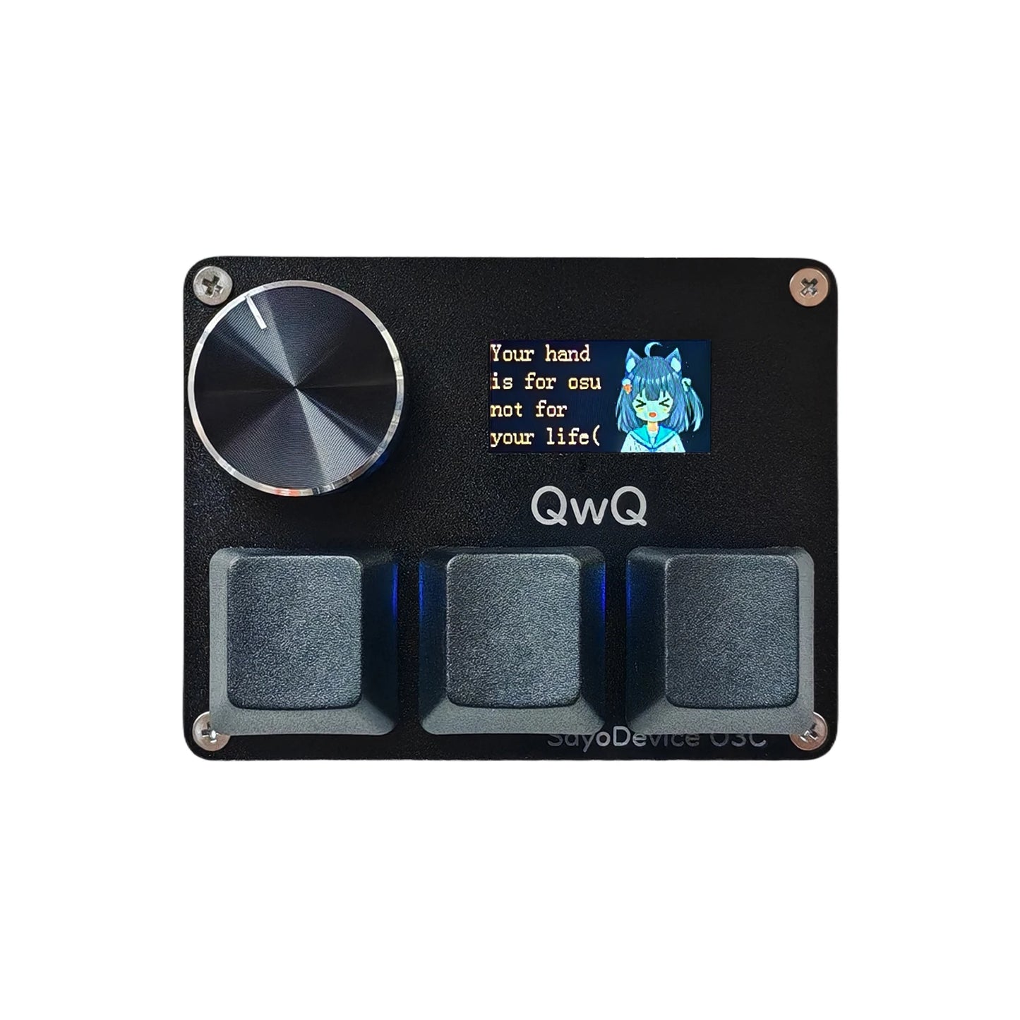 SayoDevice O3C Rapid Trigger Gaming Keyboard with Knob & Screen – Hall Effect Magnetic Switch Macropad for OSU & Shortcuts