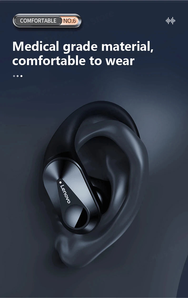 Lenovo LP75 TWS Sports Earphones — Bluetooth 5.3 Wireless, Waterproof HiFi Stereo, Noise-Reducing Earbuds with Mic
