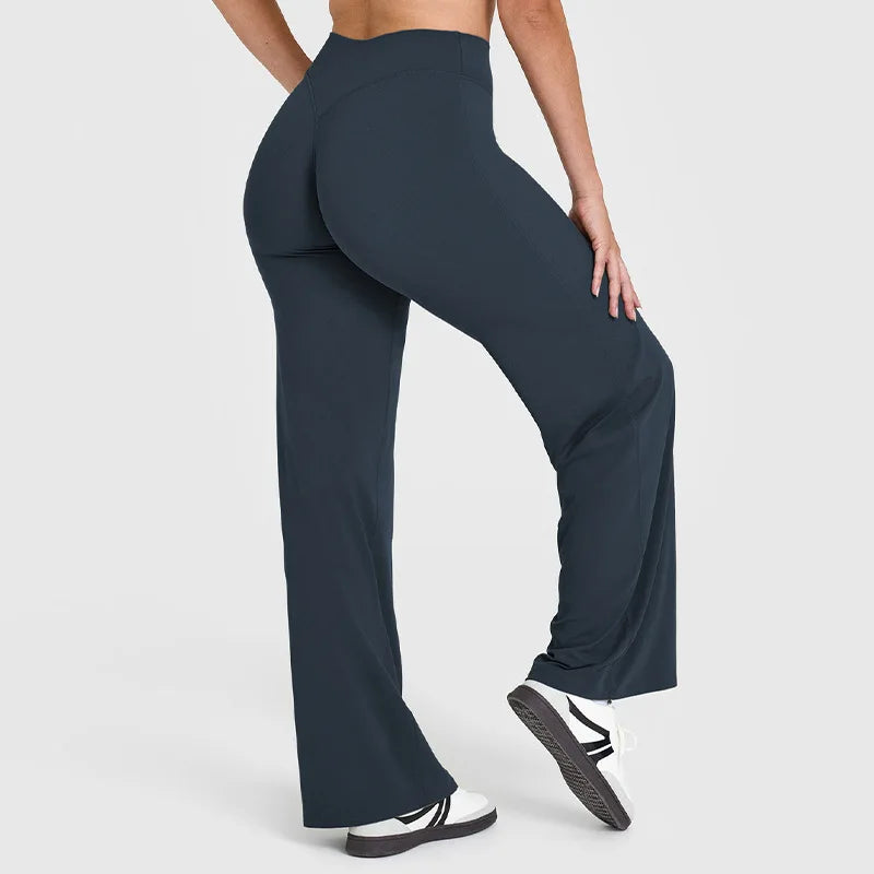 NCLAGEN Women’s Straight-Leg Yoga Pants – Ultra-Soft Butter Fabric Mid-Waist Pilates & Running Trousers