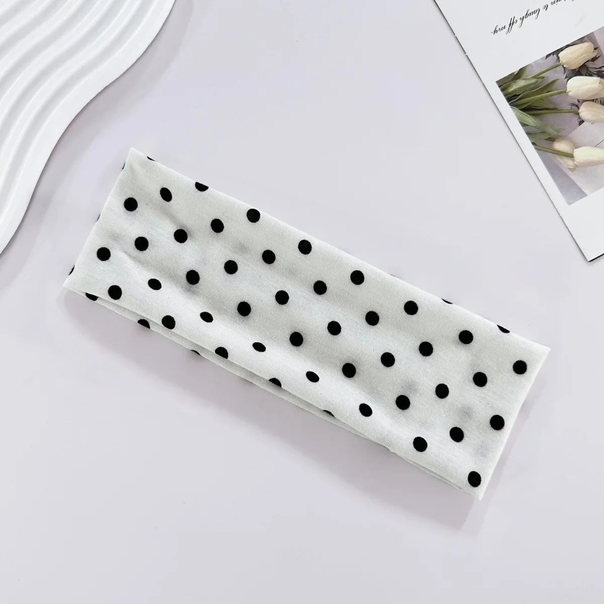 Retro Polka Dot Button Headband - Y2K French Style Cute Sweet Hair Accessory
