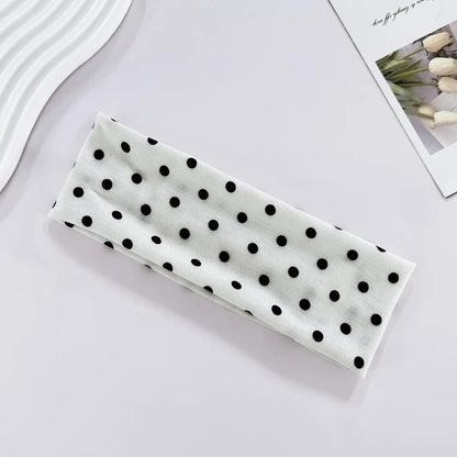 Retro Polka Dot Button Headband - Y2K French Style Cute Sweet Hair Accessory