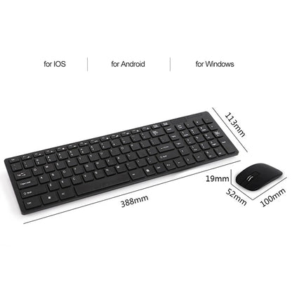 K-06 2.4G Wireless Keyboard and Mouse Combo – Plug & Play Black Set for Laptop & PC
