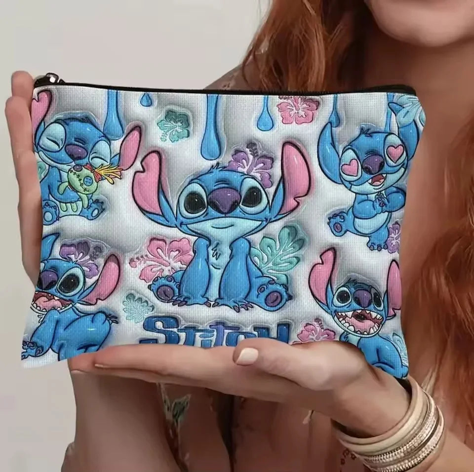 Kawaii Disney Stitch Girls Makeup & Pencil Bag — Portable Large-Capacity School Supplies, Wash Bag & Toy Gift
