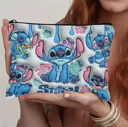 Kawaii Disney Stitch Girls Makeup & Pencil Bag — Portable Large-Capacity School Supplies, Wash Bag & Toy Gift