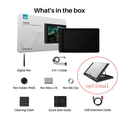 Huion Kamvas 13 Graphics Tablet — AG Glass Pen Display with 8192-Level Battery-Free Stylus for Android, Windows & MacOS