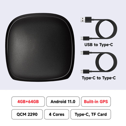 CarPlay AI Box 8+128G Android 13 – Wireless CarPlay & Android Auto, 8-Core CPU, 4G LTE for VW, Audi, Kia, Fiat