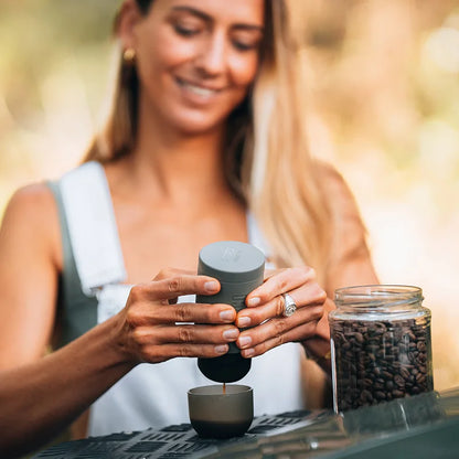 WACACO Minipresso GR2 – Portable Espresso Machine for Outdoor, Compatible with Ground Coffee, Travel & Camping Coffee Maker Gift