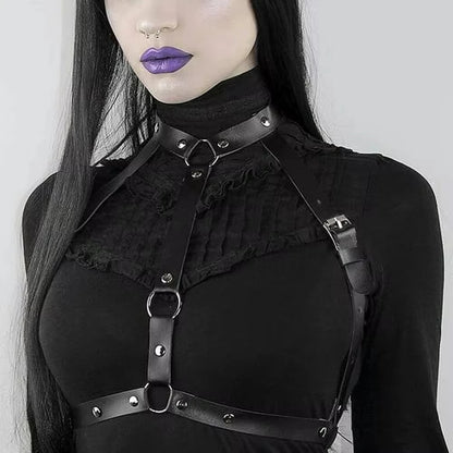 Punk Gothic Leg Garter Belt - Women's PU Leather Leg Harness & Fashion Waist Accessory