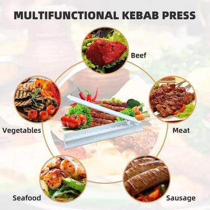 Single Row Kebab Maker: Reusable Plastic BBQ Skewer Making Machine for Convenient Kebab Preparation - Essential Camping BBQ Tool
