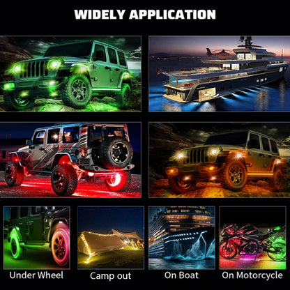 RGB 3D Lens Rock Lights – APP Remote Control LED Underglow for Offroad RZR, SUV, ATV, UTV, Jeep