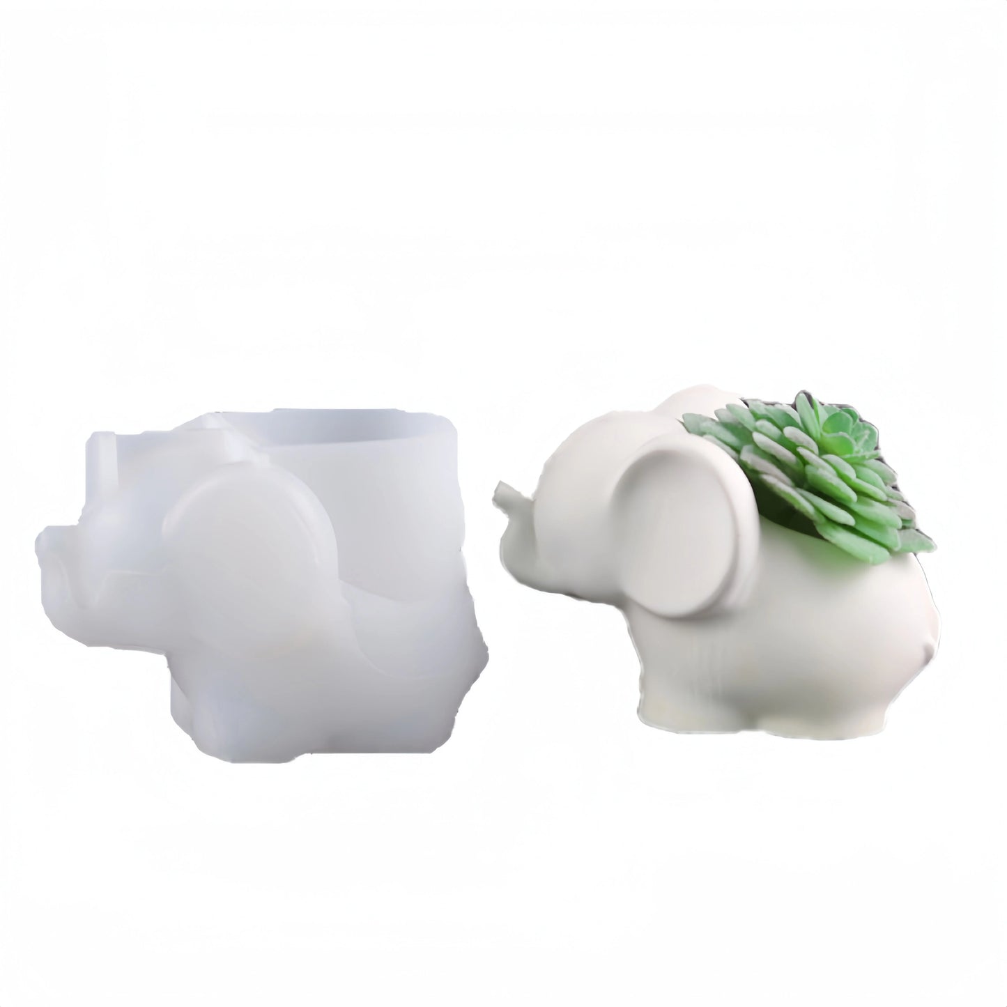 Cute Elephant Hedgehog Conch Geometric Modeling Silicone Mold - Concrete Cement Fleshy Flower Pot, Epoxy Resin Plaster Mould