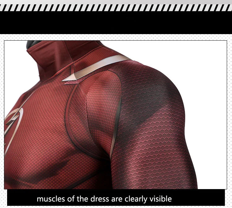 Red Barry Allen Cosplay Costume – Adult Men’s Halloween Bodysuit & Headgear, Zentai Jumpsuit for Comic Con