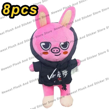 20cm Kawaii Skzoo Plush Toy Set – 8pcs Cartoon Stuffed Animals for Kids, Room Decor & Gifts