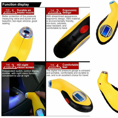 Compact Digital Tire Pressure Gauge – LCD Display for Cars, Motorcycles & Vehicle Maintenance