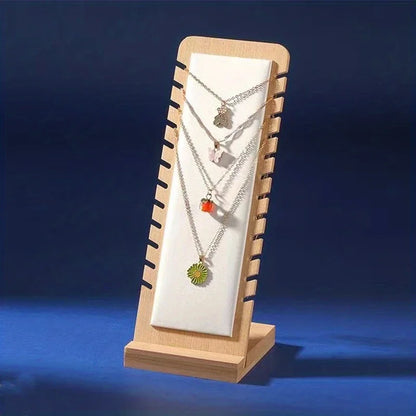 Creative Solid Wooden Necklace Display Frame – Pendant Support Jewelry Display Stand