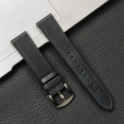 Leather Watch Strap 20mm/22mm - Vintage Replacement Band for Samsung Galaxy Watch 7/6/5/4 and Xiaomi Redmi Watch 3 Lite/Active