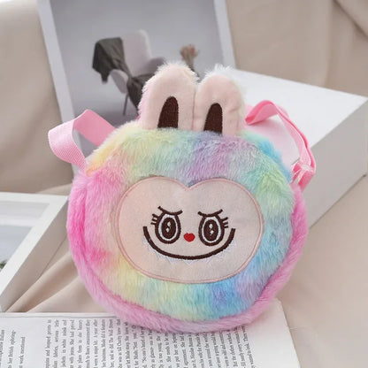 2024 Women’s Cartoon Animal Furry Shoulder Bag — Cute Single-Shoulder Winter Handbag for Kids & Ladies