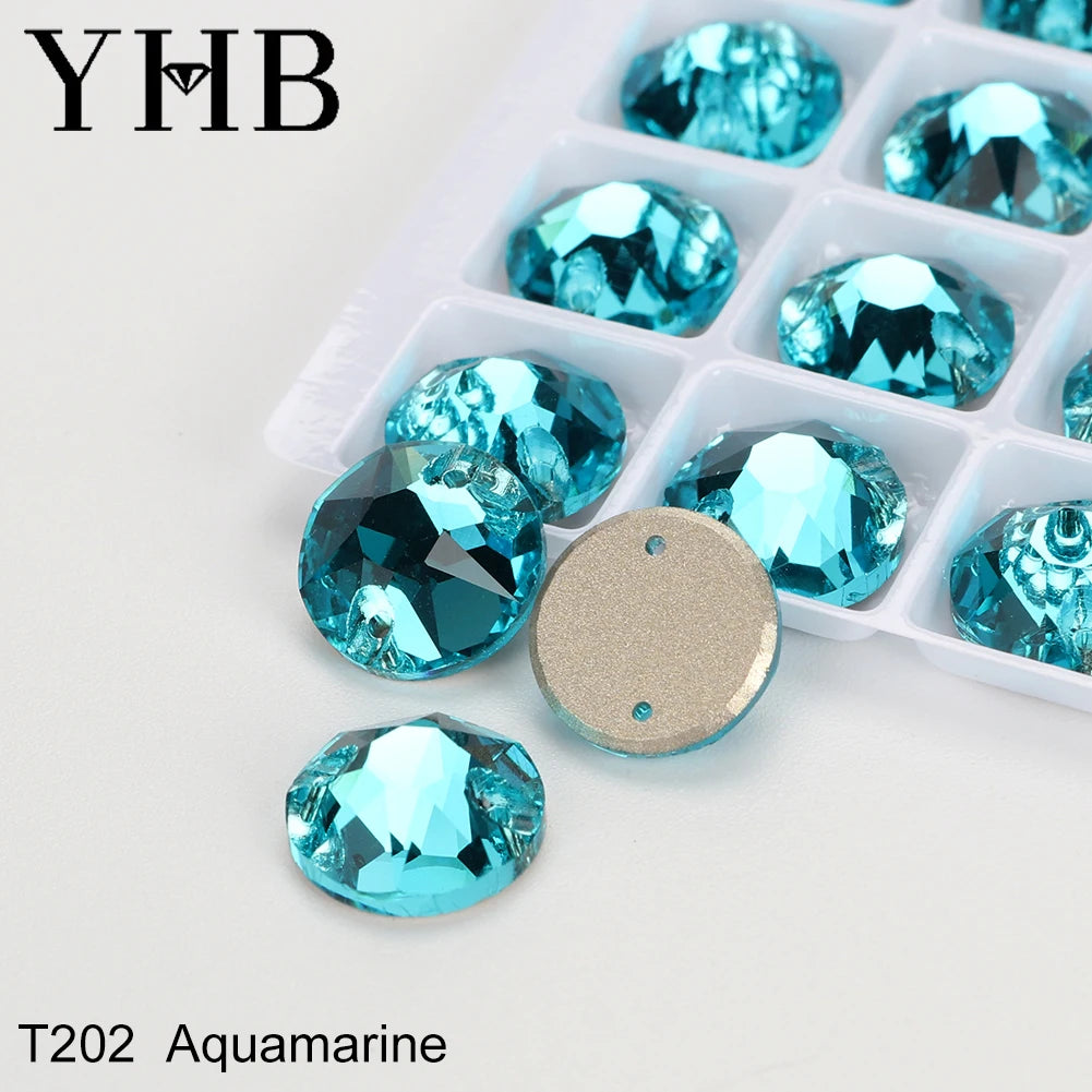 YHB XIRIUS AB Moonlight Glass Crystal — Flatback Sew-On Rhinestones for Garments, Clothes & Bags