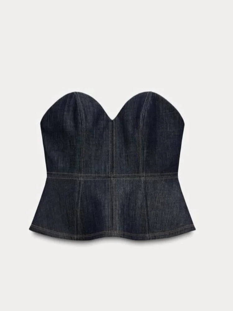 Elegant Pleated Denim Dress for Women – 2025 Chic Slim Fit Lapel Vestido with Short Sleeves & Single-Breasted Design