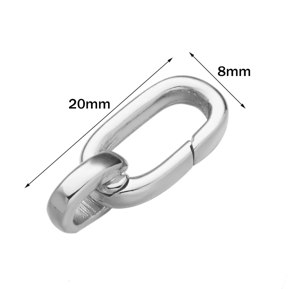 2PCS Gold Filled Oval Clasp - 14K/18K Spring Connector Carabiner for DIY Jewelry Necklace & Bracelet Making