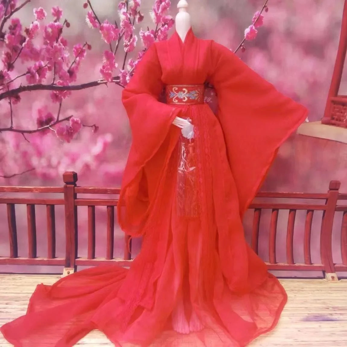 1/3 BJD Doll Hanfu Outfit – Ancient Style Long Skirt Fairy Dress for 60cm Princess Dolls, Accessories Only (No Doll)