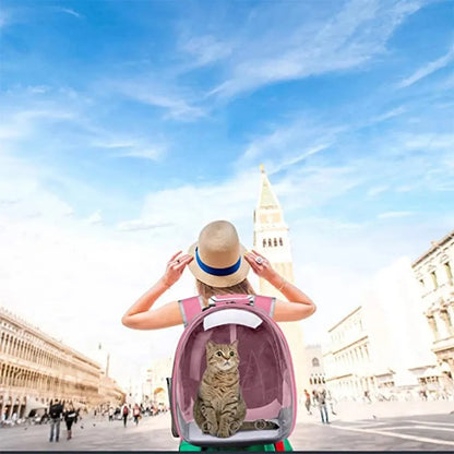 Transparent Capsule Bubble Cat Pet Carrier Backpack - Ideal for Small Animals, Puppies, Kitties, Birds - Breathable and Stylish Travel Pet Carrier