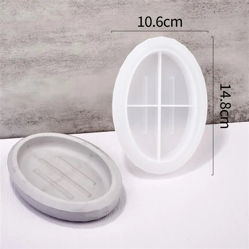 DIY Silicone Soap Dish Mold – Epoxy Resin Soap Holder with Drain, Practical Storage Box for Home Decoration