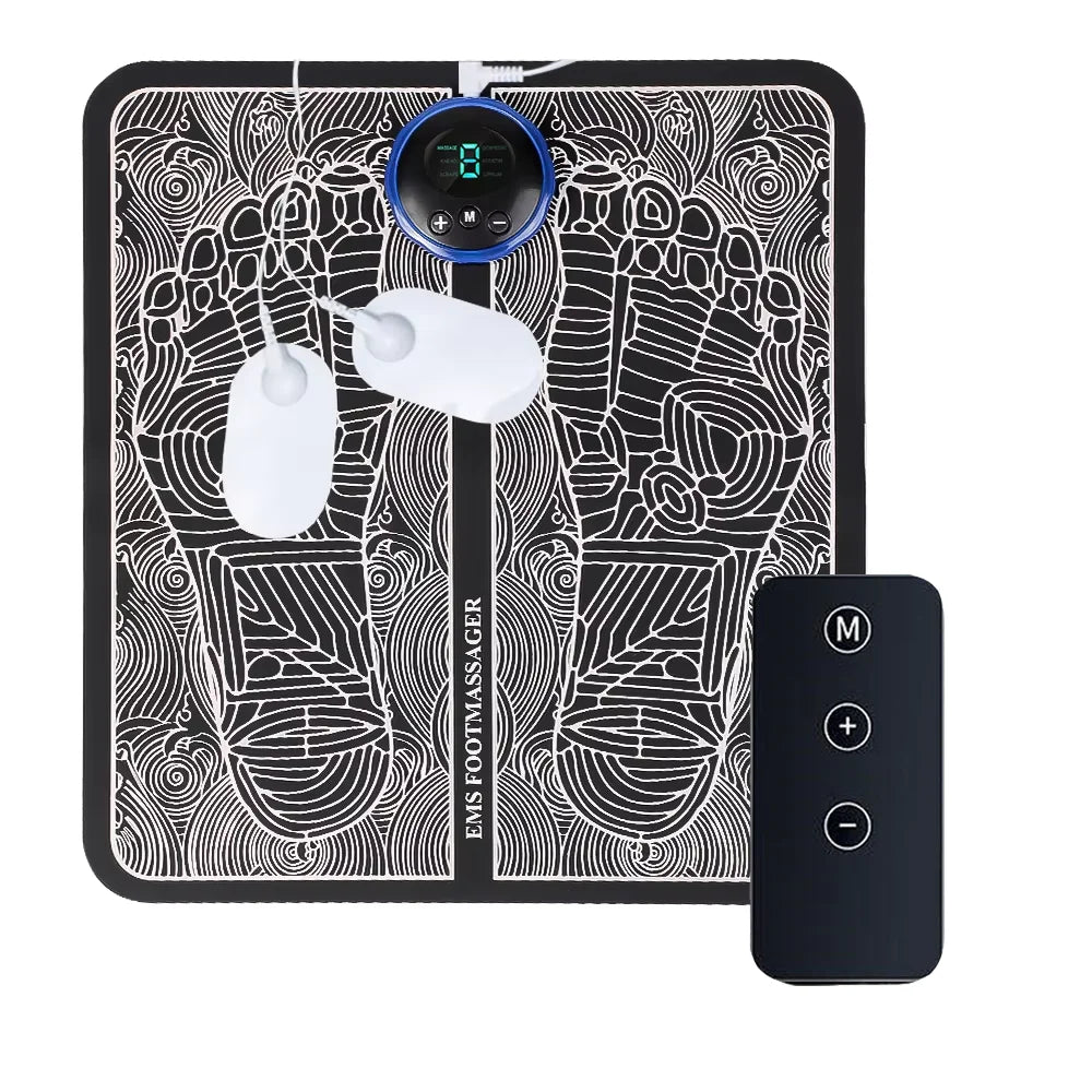 Electric Foot Massager Pad - Muscle Relaxation & Massage Trainer for Home, Fitness, Outdoor Sports & Family Use